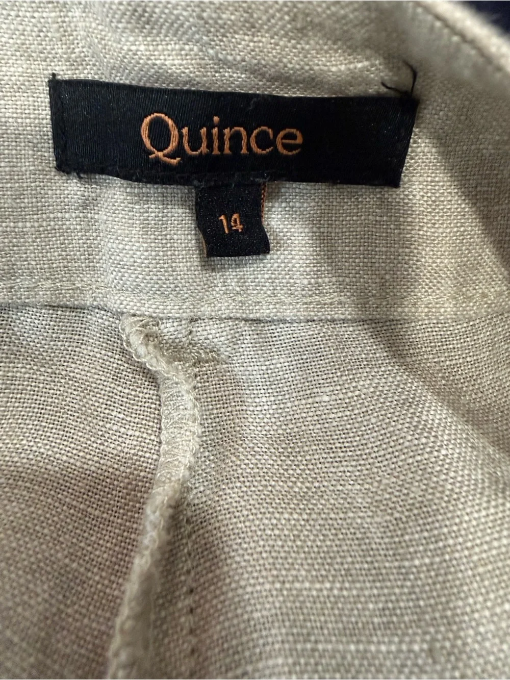 Quince 100% European Linen Wide Leg Pants Flax 14 NWOT